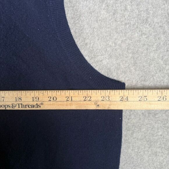 Peter Millar Mens Large 100% Luxe Cashmere Sleeveless Sweater Vest Blue V Neck - Picture 2 of 7